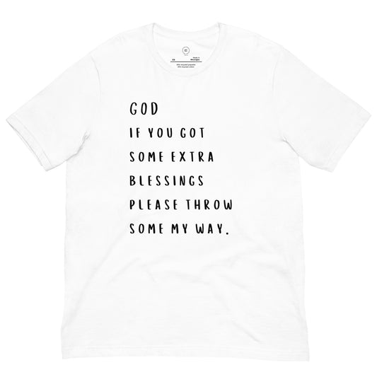 Extra Blessings Unisex Eco-friendly White T-shirt