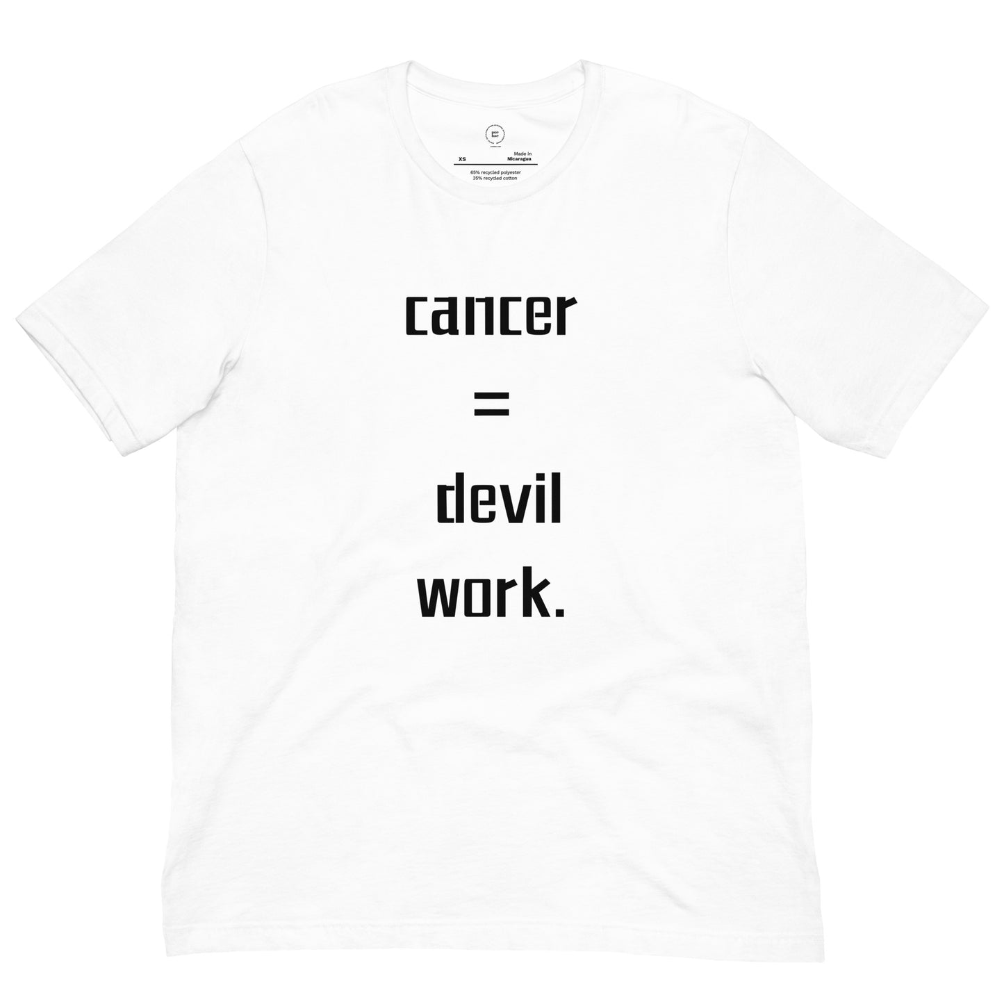 Cancer The Adversary Unisex White Eco-friendly T-shirt