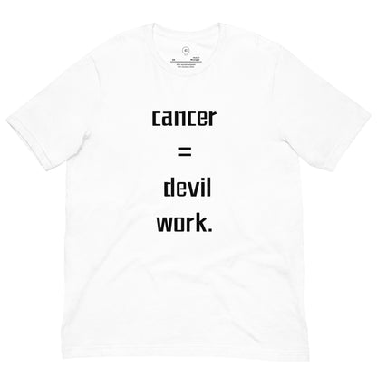 Cancer The Adversary Unisex White Eco-friendly T-shirt