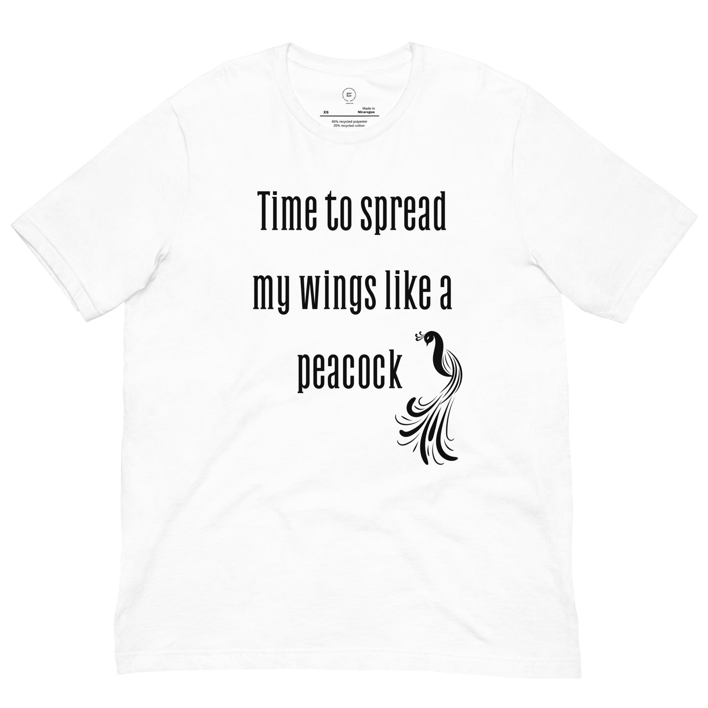 Spread Wings Like a Peacock Eco-Friendly Graphic T-Shirt