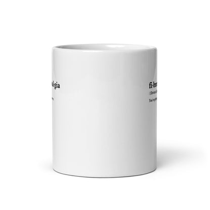 up close side image of white mug 