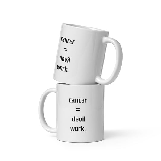 Cancer The Adversary White Glossy Mug